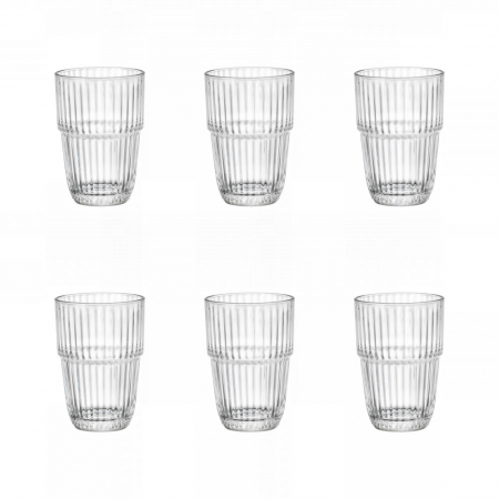 BARSHINE - BORMIOLI ROCCO BARSHINE Set 6 pahare long drink, 380ml, D8,3xh12cm, sticla temperata