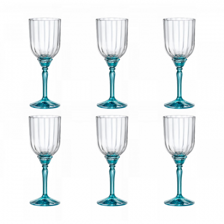 Articole sticlarie - BORMIOLI ROCCO FLORIAN BLUE Set 6 pahare cocktail, 245ml, D7,2xh19,7cm
