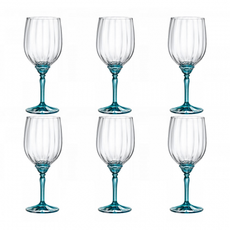 Articole sticlarie - BORMIOLI ROCCO FLORIAN BLUE Set 6 pahare vin rosu, 535ml, D9,2xh22,1cm