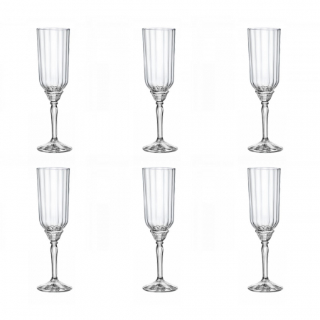 Articole sticlarie - BORMIOLI ROCCO FLORIAN Set 6 pahare sampanie, 210ml, D6,5xh22cm