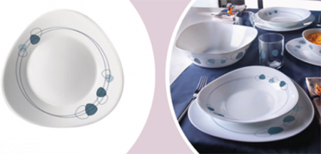 Bormioli Rocco Arcopal - BORMIOLI TRIADE Set serviciu masa din opal 19 piese AZZURRO