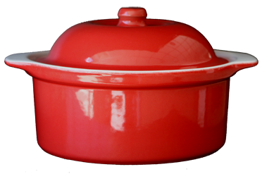 Produse - CERUTIL Oala ceramica cu capac 16x7cm 0,75l rosie (R0271/TR077)