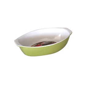 Cerutil - CERUTIL Tava ceramica ovala cu manere 34x21x7,5cm verde (P0571)