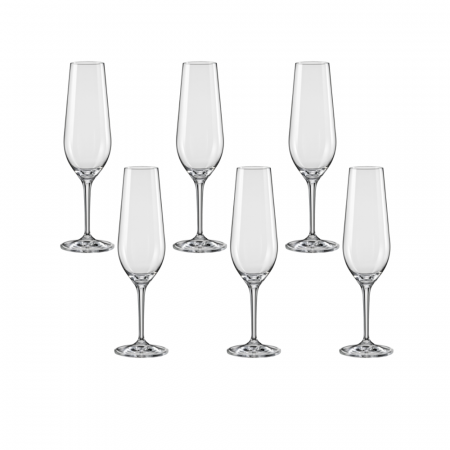 Articole sticlarie - CRYSTALEX AMOROSO Set 6 pahare sampanie 200ml, Bohemia Cristal