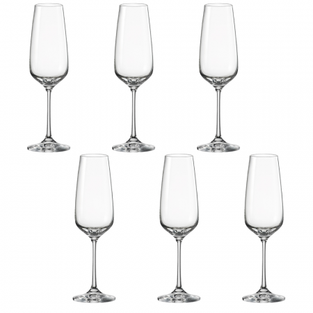 Articole sticlarie - CRYSTALEX GISELLE Set 6 pahare pentru sampanie 190ml, Bohemia Cristal