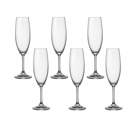 Articole sticlarie - CRYSTALEX LARA Set 6 pahare sampanie 220ml, Bohemia Cristal