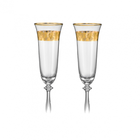 Articole sticlarie - CRYSTALEX LOVE Set 2 pahare pentru nasi 190ml aurit, Bohemia Cristal