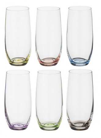 RAINBOW - CRYSTALEX RAINBOW Set 6 pahare pentru bauturi racoritoare 350ml, Bohemia Cristal
