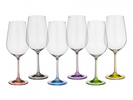 RAINBOW - CRYSTALEX RAINBOW Set 6 pahare pentru vin 350ml, Bohemia Cristal