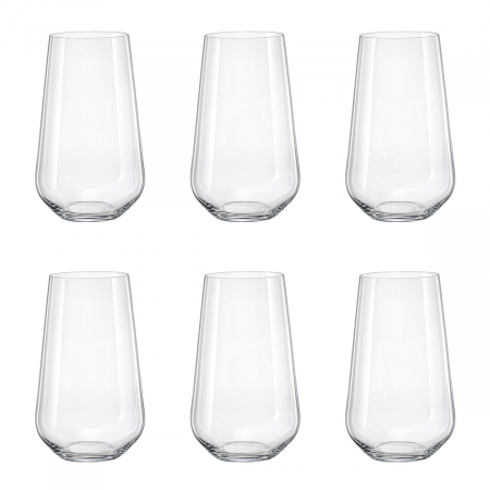 SANDRA - CRYSTALEX SANDRA Set 6 pahare bauturi racoritoare, 440ml, sticla, Bohemia Crystal
