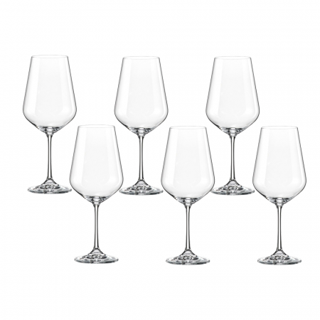 SIESTA - CRYSTALEX SIESTA Set 6 pahare pentru vin rosu 500ml, Bohemia Cristal