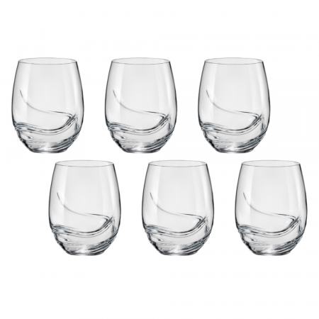 Articole sticlarie - CRYSTALEX TURBULENCE Set 6 pahare bauturi racoritoare 500ml, Bohemia Cristal