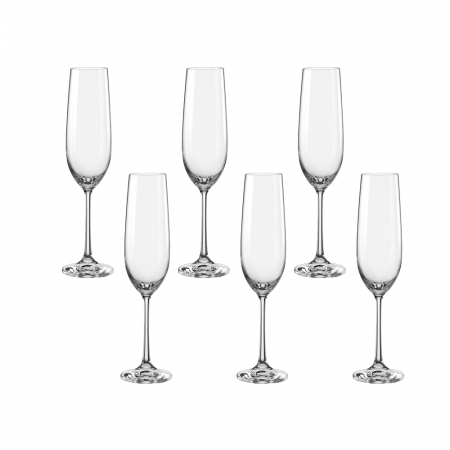 Articole sticlarie - CRYSTALEX VIOLA Set 6 pahare pentru sampanie 190ml, Bohemia Cristal