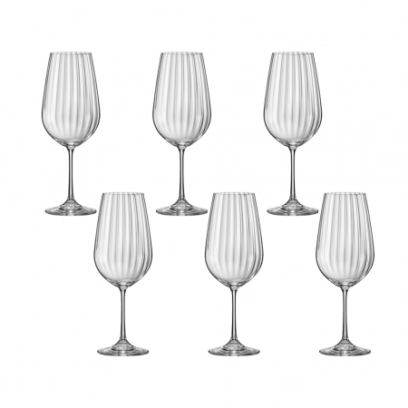 Articole sticlarie - CRYSTALEX WATERFALL Set 6 pahare pentru apa/vin 550ml, Bohemia Cristal