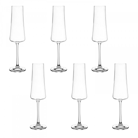 XTRA - CRYSTALEX XTRA Set 6 pahare sampanie, 210ml, sticla, Bohemia Crystal
