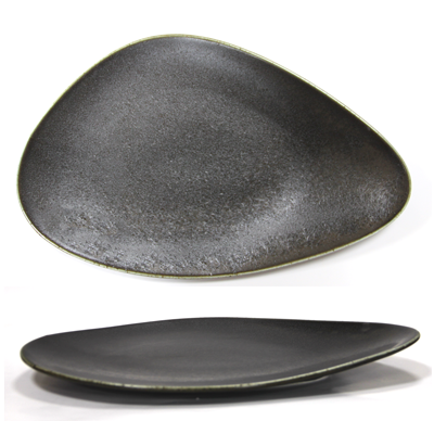 Antique-Black - CULINARO ANTIQUE-BLACK Platou din portelan 36cm (TR0001-14B)