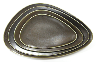 CULINARO ANTIQUE-BLACK Platou din portelan 36cm (TR0001-14B) [1]