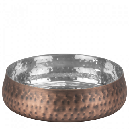 Platouri si boluri inox - CULINARO ANTIQUE Bol servire D13xh3,25cm, 250ml, inox texturat cu invelis cupru antichizat