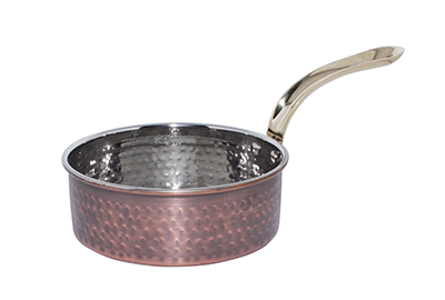 Servirea mesei - CULINARO ANTIQUE Cratita cu maner cu relief 13,5x4,75cm 600ml din inox cu strat cupru (SG-86201(B))