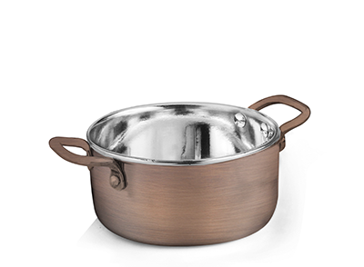 Servirea mesei - CULINARO ANTIQUE Cratita mica 10x4,75cm 350ml din inox cu strat cupru (SG-95243(B))

