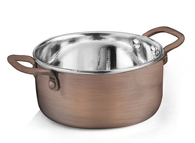 Servirea mesei - CULINARO ANTIQUE Mini cratita 13x5,5cm 600ml din inox cu strat cupru (mlSG-95243(D))