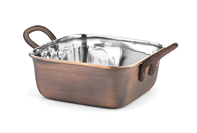 Servirea mesei - CULINARO ANTIQUE Tava cuptor servire, 13,7x13,7xh5,2cm, 800ml, inox cu strat cupru