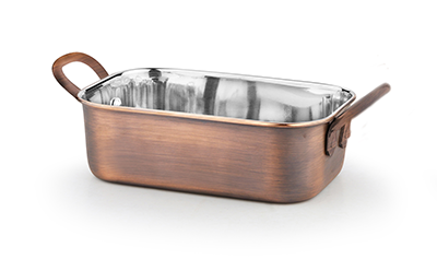 Servirea mesei - CULINARO ANTIQUE Tava cuptor servire 14,5x9,5x4,5cm 450ml inox cu strat cupru (SG-95349(B))