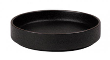 Ceramica - CULINARO BLACK CERAMIC Farfurie ceramica adanca cu margine, D15xh3cm, neagra