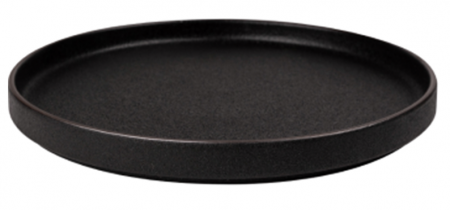 Ceramica - CULINARO BLACK CERAMIC Farfurie intinsa ceramica cu margine, D26xh2,2cm, neagra