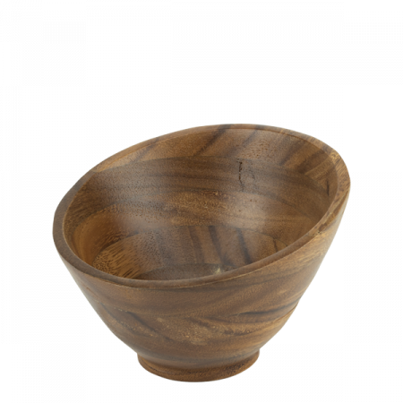 Vesela pentru servire - CULINARO Bol inclinat prezentare si servire, din lemn acacia, D18,5xh12,2cm