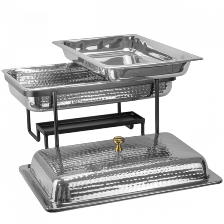 CULINARO Chafing dish GN 1/1, 55x35cm, 8lt, inox texturat, suport negru [1]