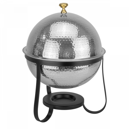 Produse - CULINARO Chafing dish rotund inox texturat cu suport negru, D33,5cm, 5lt