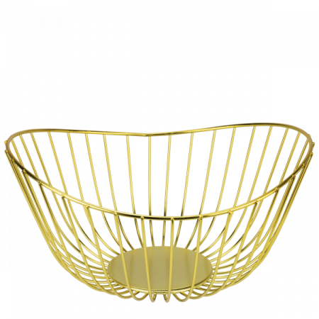 Produse - CULINARO CHARM Fructiera metalica ovala, 28xh10cm, aurie