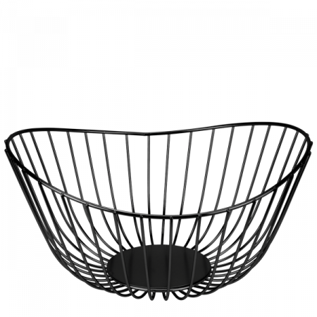 Produse - CULINARO CHARM Fructiera metalica ovala, 28xh10cm, neagra
