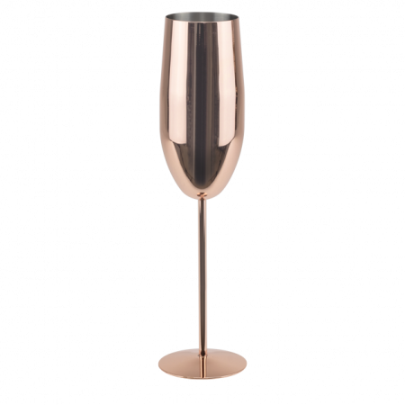Produse - CULINARO COOPER Pahar sampanie din inox, 300ml, D6xh25cm, Rose Gold