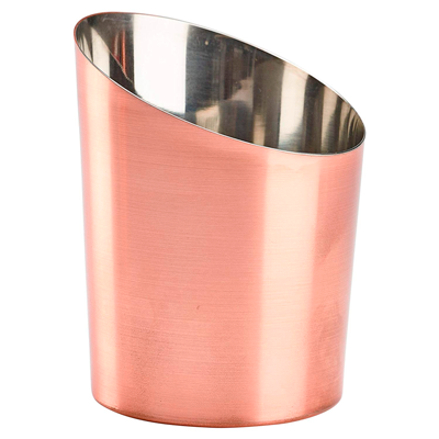 Servirea mesei - CULINARO Cos servire cartofi prajiti din inox cu strat cupru (PCC-CC)