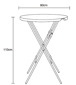 CULINARO ECO LINE Masa plianta rotunda inalta catering D80xH110cm greutate 11kg [1]