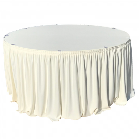 Mobilier catering - CULINARO Fusta de masa catering, evenimente, rotunda 152xH74cm, ivory, L 477cm