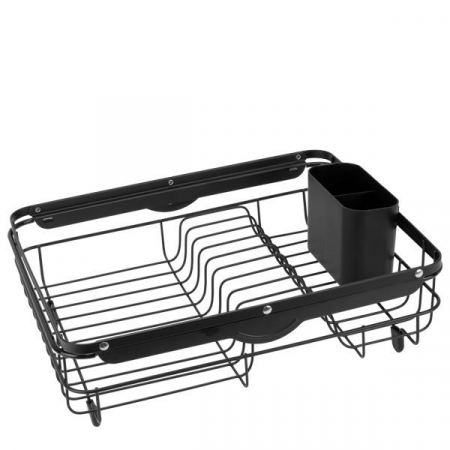 Organizatoare, scurgatoare vase, separatoare - CULINARO HOME Scurgator vase pentru chiuveta reglabil, metal, 36,7/58,8x30,5xh13cm, negru mat