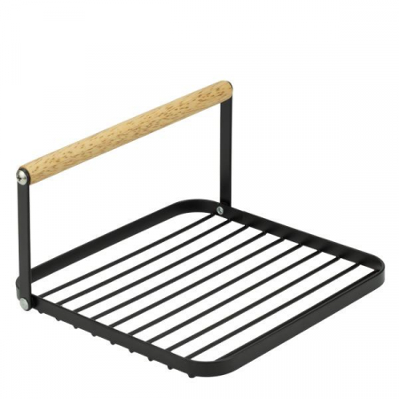 Oliviere si accesorii - CULINARO HOME Suport servetele masa, metal/lemn, 19,4x18xh2,5cm, negru mat