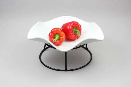 CULINARO MARBELLA 3D Stand expunere bufet pentru boluri si platouri, metal cu acoperire PVC anti-alunecare neagra, D25/D21xh10cm [2]