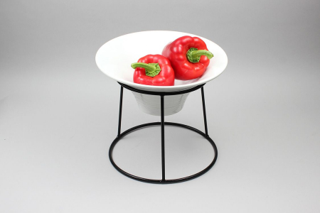 CULINARO MARBELLA 3D Stand expunere bufet pentru boluri si platouri, metal cu acoperire PVC anti-alunecare neagra, D25/D21xh20cm [2]