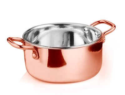 Servirea mesei - CULINARO Mini oala 13x5,5cm 600ml inox cu strat cupru (SG-89243(D))