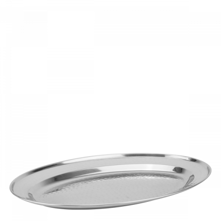 Platouri si boluri inox - CULINARO Platou oval din inox texturat, 40cm