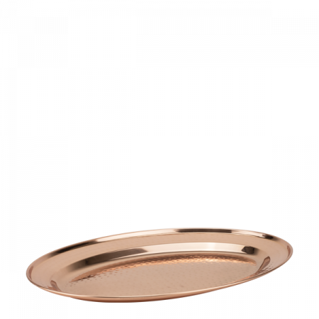 Platouri si boluri inox - CULINARO Platou oval inox texturat cu invelis cupru, 35cm