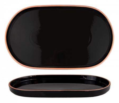 Hella Black&White - CULINARO Platou oval portelan HELLA BLACK 36x21xh2,8cm