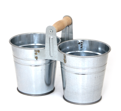 Servirea mesei - CULINARO Set 2 galetuse galvanizate 11cm cu maner lemn