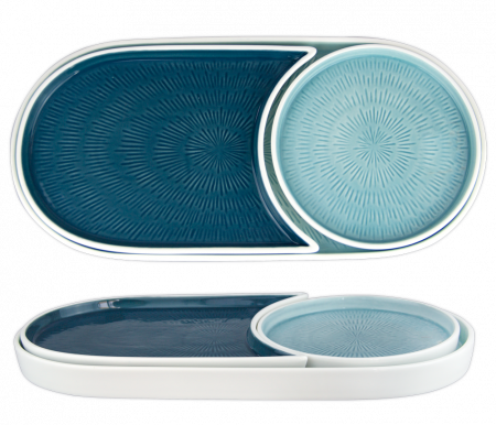 Hella Blue - CULINARO Set 3 farfurii din portelan HELLA BLUE