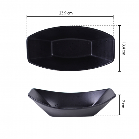 CULINARO STREET FOOD Bol ceramic tip barca, 23,9x13,4xh7cm, BLACK [1]