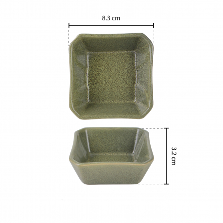 CULINARO STREET FOOD Bol pentru sos din ceramica, patrat, 8,3x8,3xh3,2cm, OLIVE [1]